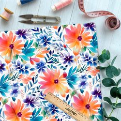 Ткань премиум шелк искусственный Армани мелодия полевых цветов