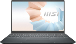 Ноутбук MSI Modern 14 B11MOU-863RU Core i7 1195G7 8Gb SSD512Gb Intel Iris Xe graphics 14" IPS FHD (1920x1080) Windows 10 dk.grey WiFi BT Cam (9S7-14D334-863)