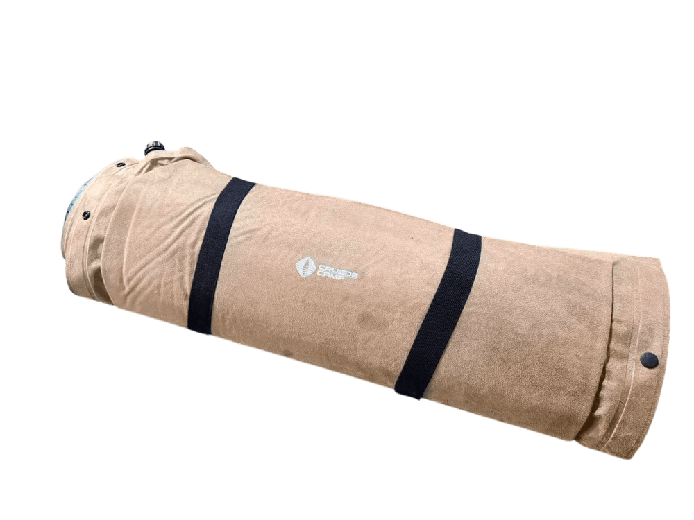 Самонадувающийся туристический коврик Crusoe Camp M7 (198x63x7 см), микрозамша, с кнопками