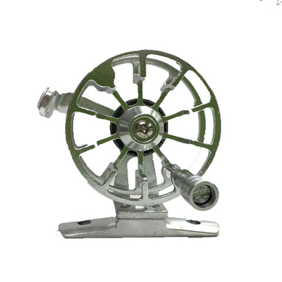 Катушка инерционная металлическая, белая