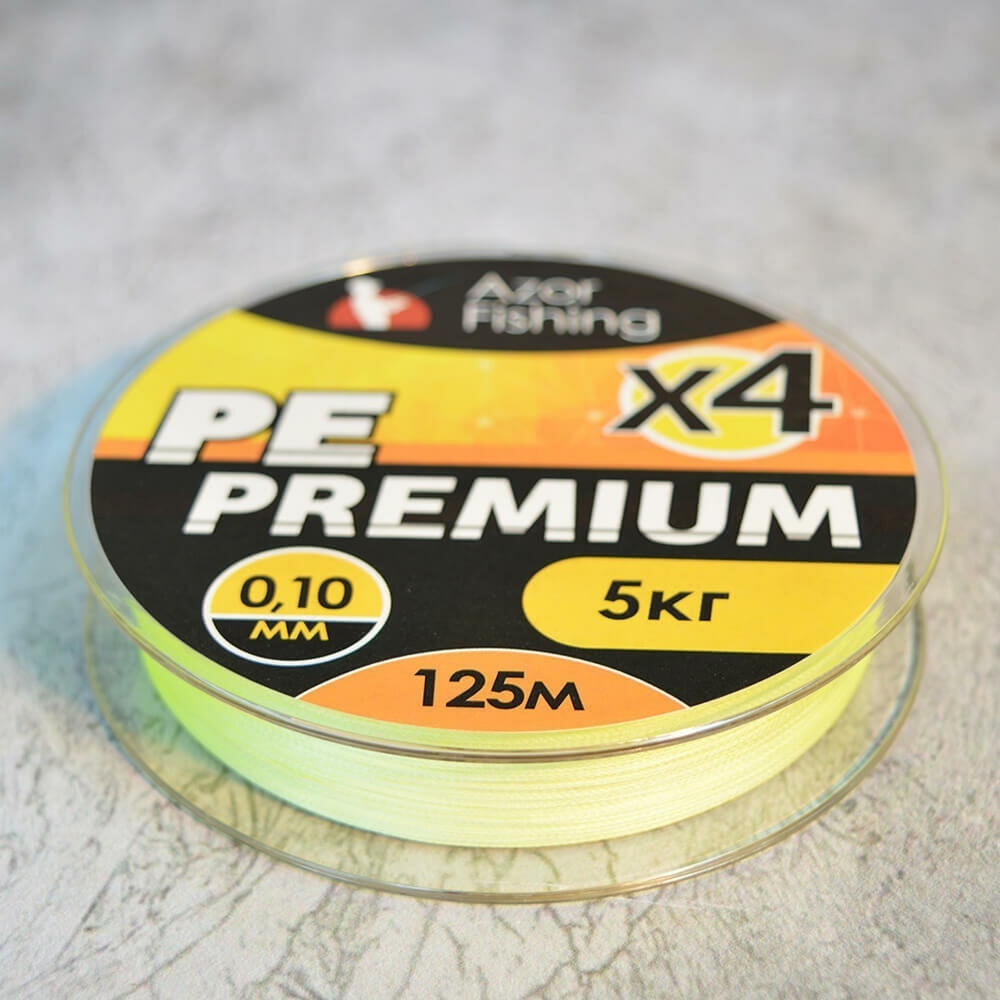 Леска плетеная 0,10мм Премиум 4 нити 125м 5кг