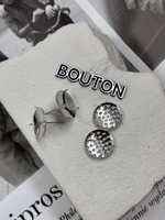 Комплект серебристых заготовок для серег с шипами и основой 2 шт