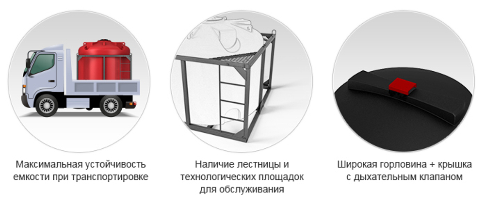 Емкость пищевая в обрешетке ЭкоПром TR 5000 л. вертикальная (215x215x194см;красный) - арт.555719