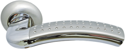 Ручка дверная "Палаццо" с перфорацией MH-02P никель белый/хром