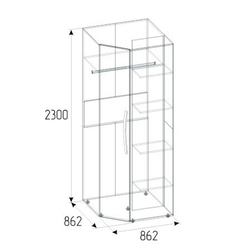 Шкаф угловой Nature 156 гаскон