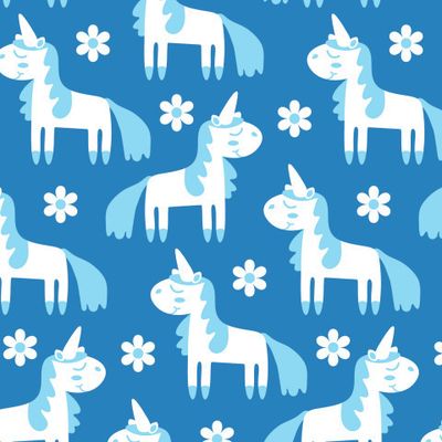 Buy fabric Blue unicorns