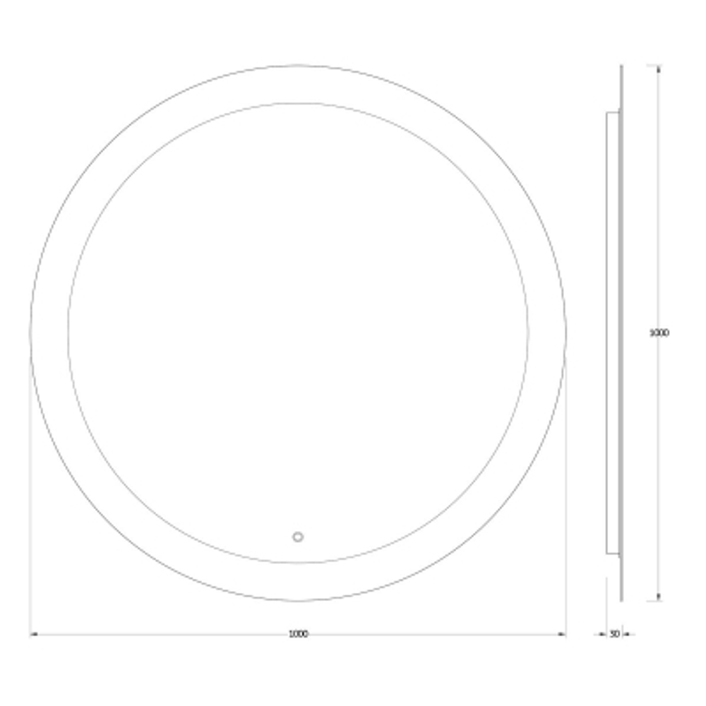 Зеркало Evoform с LED-подсветкой 25,5 W Ø100 см Сенсорный выключатель Нейтральный белый свет