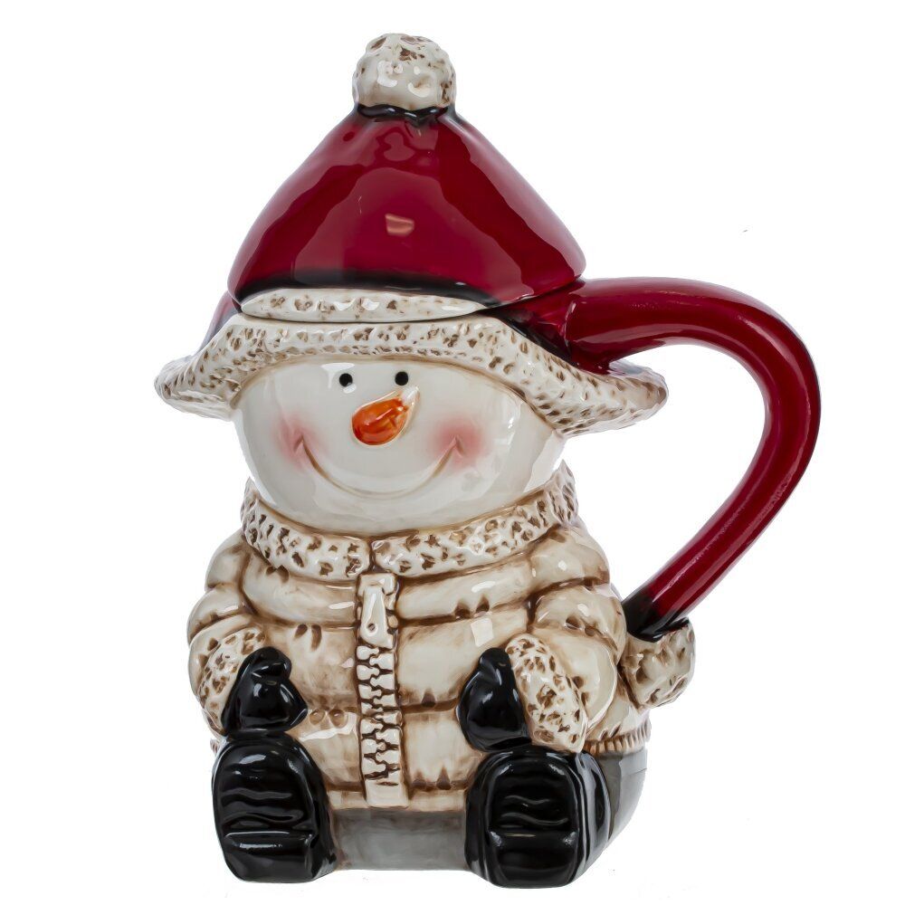 GAEM Кружка с крышкой "Снеговик", 500 мл, L14 W10 H17 см, 2в.