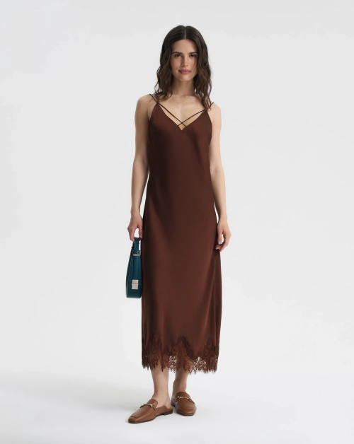 Платье-комбинация с кружевом