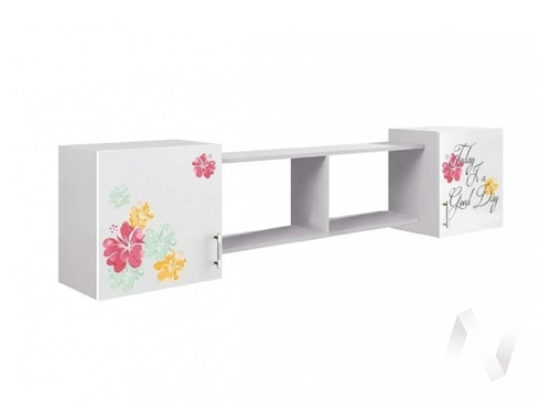 Антресоль Детская Вега ЛДСП FASHION (белый/белый; розовый)