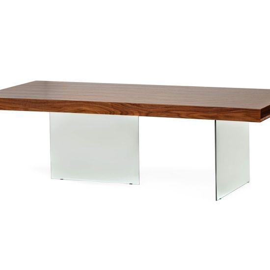 Обеденный стол Somerset 240x110 шпон ореха и стекло 