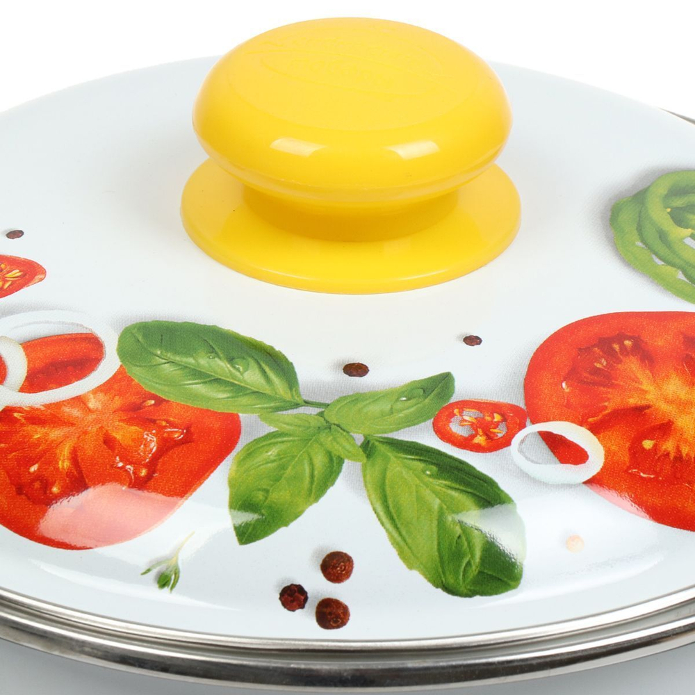 Кастрюля сталь, эмал, 3 л, с крыш, Сиб товары, Каприче, 3MD181P, индукц