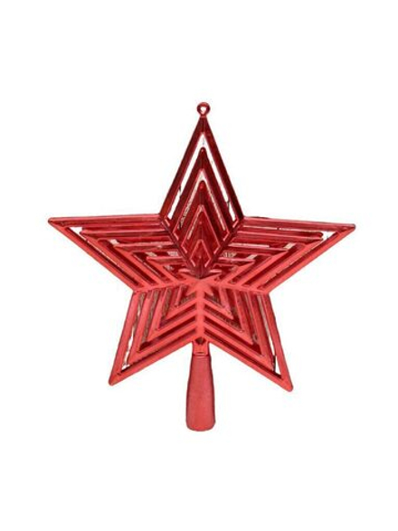 Макушка на ёлку "Звезда" 23см, красная
