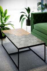 Стол журнальный Китч дуб американский/серый бетон