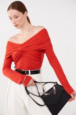 ТОП-БОДИ С УЗЛОМ, КРАСНЫЙ