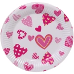 Тарелка бумажная 18 см в наборе 10 шт «Сердечки»