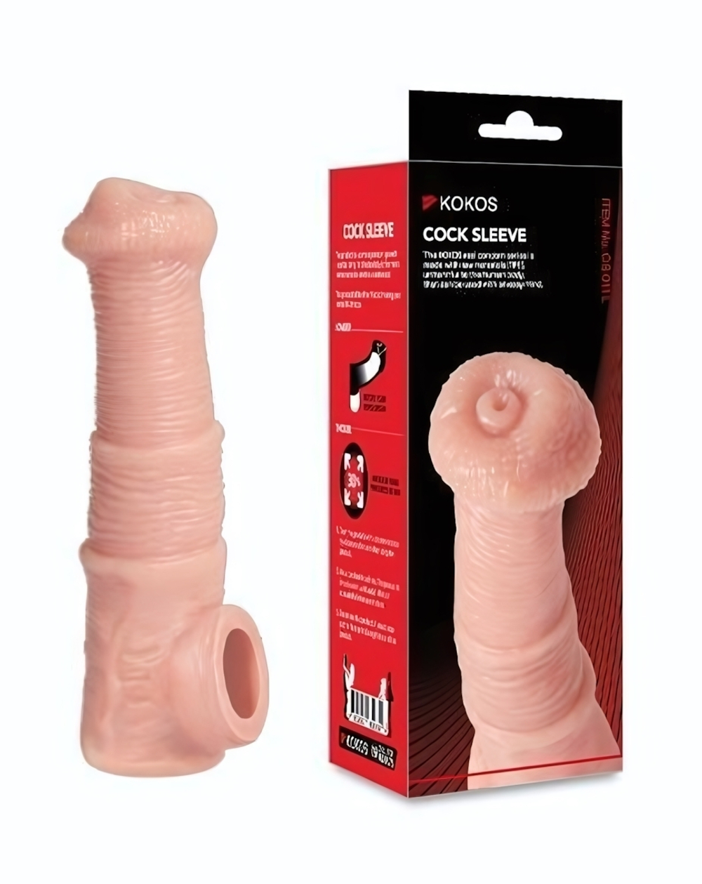 Телесная фантазийная насадка на член Cock Sleeve Size M (Цвет: телесный)