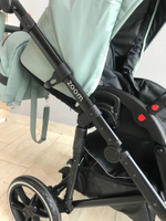 Коляска детская Peppy Zoom 2 в 1 (01) Черная экокожа / Мята экокожа