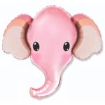 F Шар фигура "Слоник голова" розовый 32"/81*99 см (БГ-37)