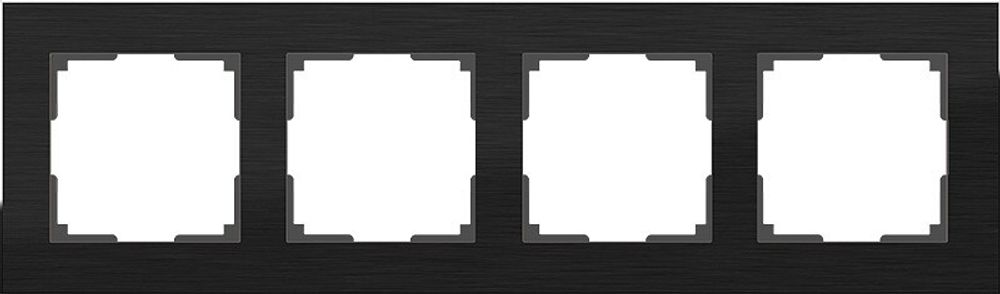 Рамка на 4 поста Werkel Aluminium (черный алюминий) W0041708