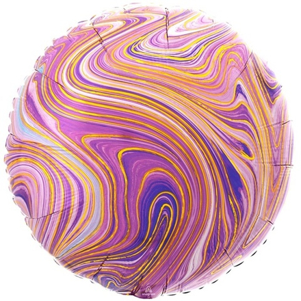Шар Anagram круг 18" с рисунком Мрамор фиолетовый #42085