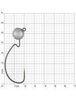 Джиг-головка для рыбалки BKK на офсетном крючке Silent Chaser - 1X - EWG Round Head, размер крючка 3/0, вес 10,5г, 3 шт.