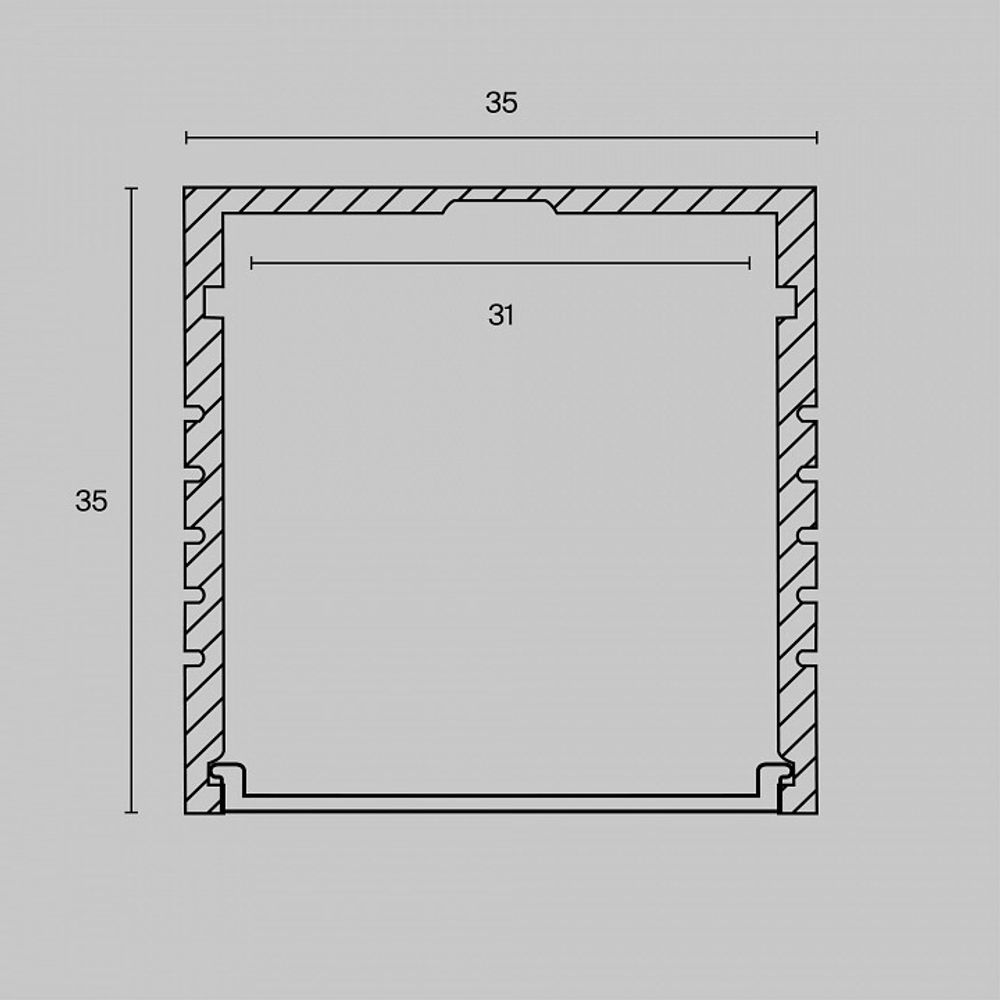 Короб накладной Maytoni  ALM-3535A-S-2M