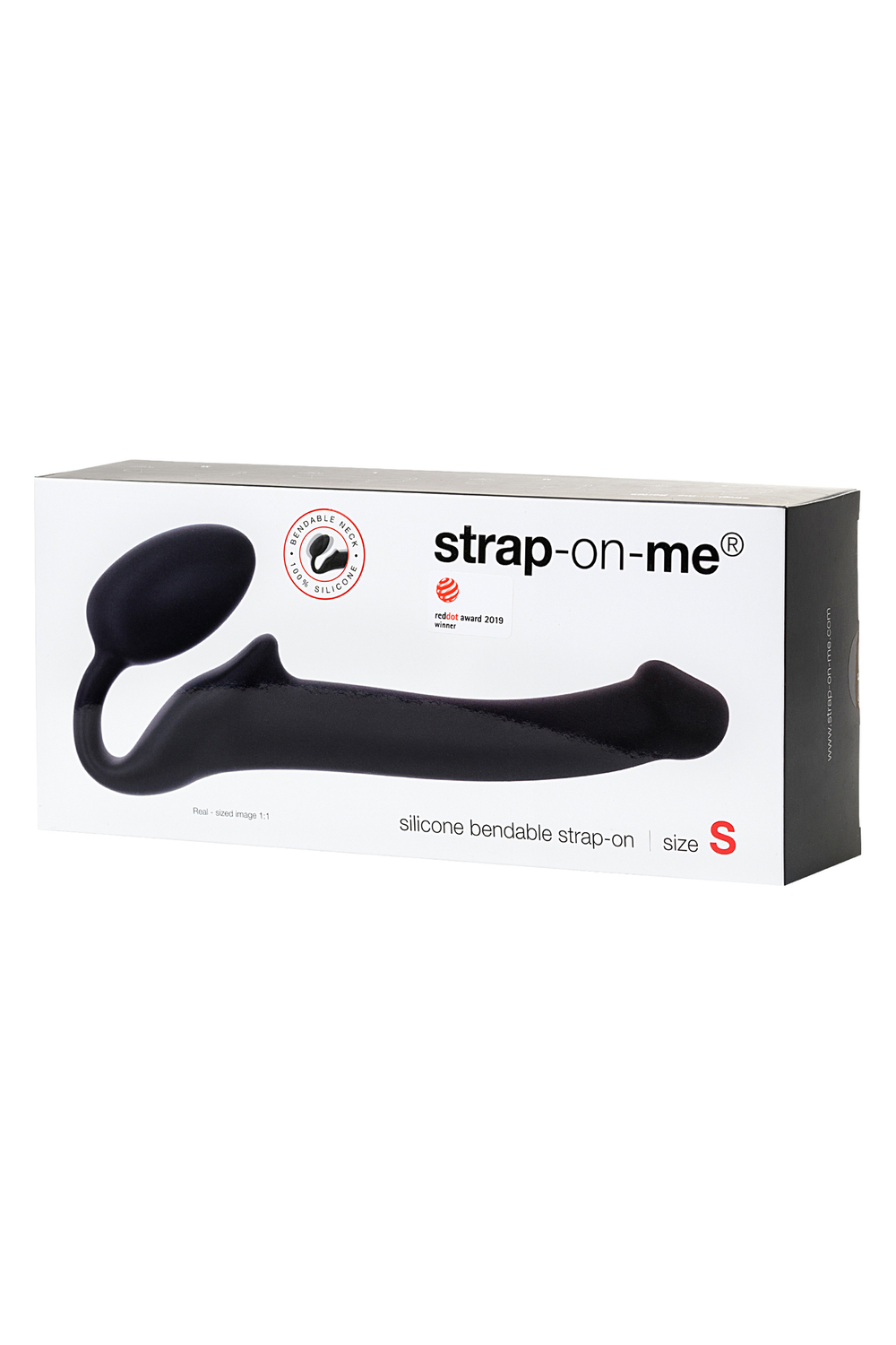 Безремневой страпон Strap-on-me Semi-Realistic, чёрный, S