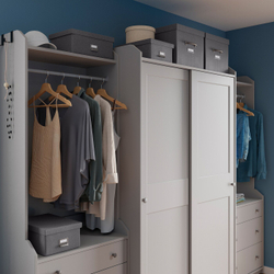 IKEA TJOG  (ИКЕА ТЙОГ)  -  Контейнер с крышкой, темно-серый, 25x36x15 см