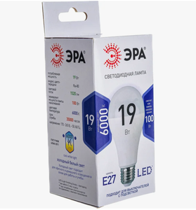 ЛАМПА СВЕТОДИОДНАЯ ЭРА LED A65-19W-860-E27
