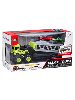 Игровой набор Автовоз в комплекте с двумя машинками зеленый (H2104-1)