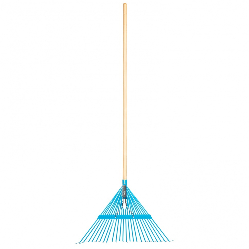 Грабли веерные стальные, 540 х 1450 мм, 24 плоских зуба, лакированный черенок, Luxe, Palisad