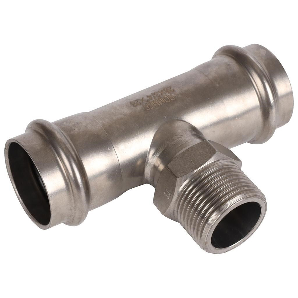 ROMMER Тройник с НР 28x3/4" из нержавеющей стали прессовой