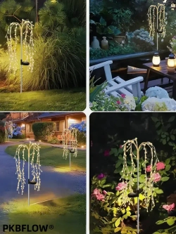 PKBFLOW Светильник садовый на солнечной батарее Ива,2 шт,теплый цвет