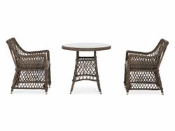 "Эспрессо-80 L" обеденная группа плетеная, цвет коричневый