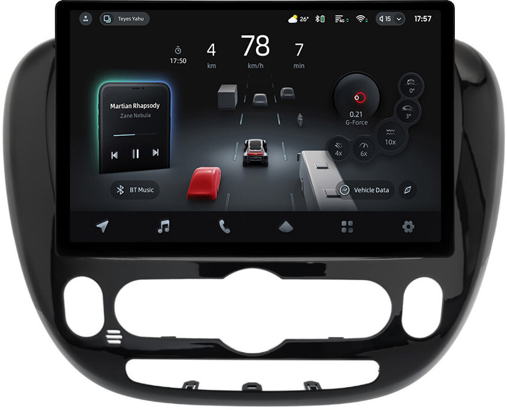 Магнитола для KIA Soul 2 2014-2019 (климат на штатном экране) - Teyes CC4-PRO монитор 13" 2K QLED на Android 13, Snapdragon 778G, 8+128, AI, CarPlay, DSP, 4G SIM-слот