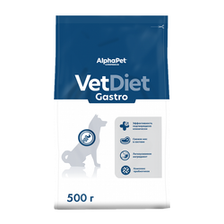 Сухой диетический корм AlphaPet VetDiet GASTRO для взрослых собак при острых расстройствах пищеварения, в реабилитационный период и при истощении