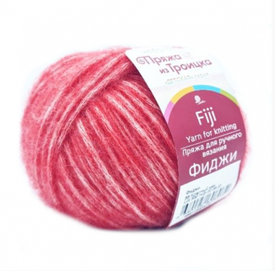 Пряжа "Фиджи", 20% мериносовая шерсть, 60% хлопок, 20% акрил, 50 г - 95 м, мак