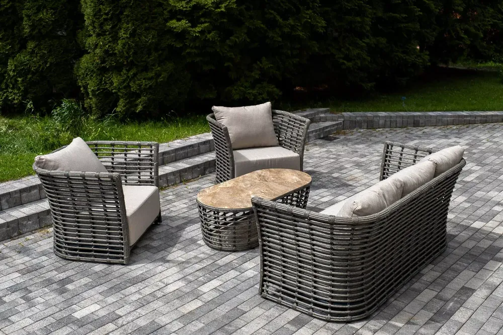 "Валенсия" лаунж-зона из искусственного ротанга, цвет серый