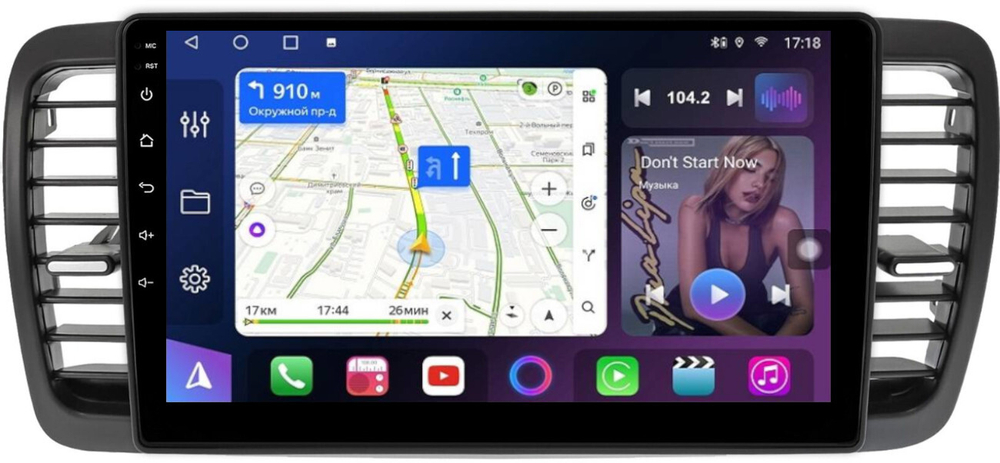 Магнитола для Subaru Legacy 4, Outback 3 2003-2009 (правый руль) - FarCar BM9-3069R монитор 9" QLED на Android 13, TS10, 4Гб+32Гб, CarPlay, 4G SIM-слот