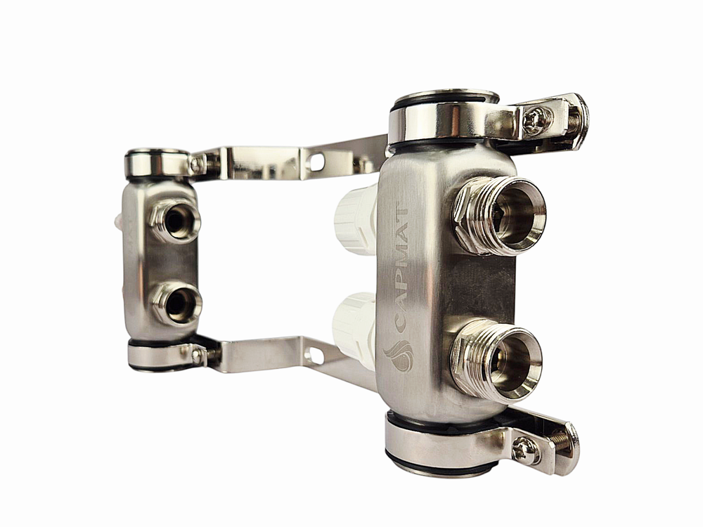 Коллекторная группа с расходомерами САРМАТ 1"x3/4" 2 вых. нерж SS2000