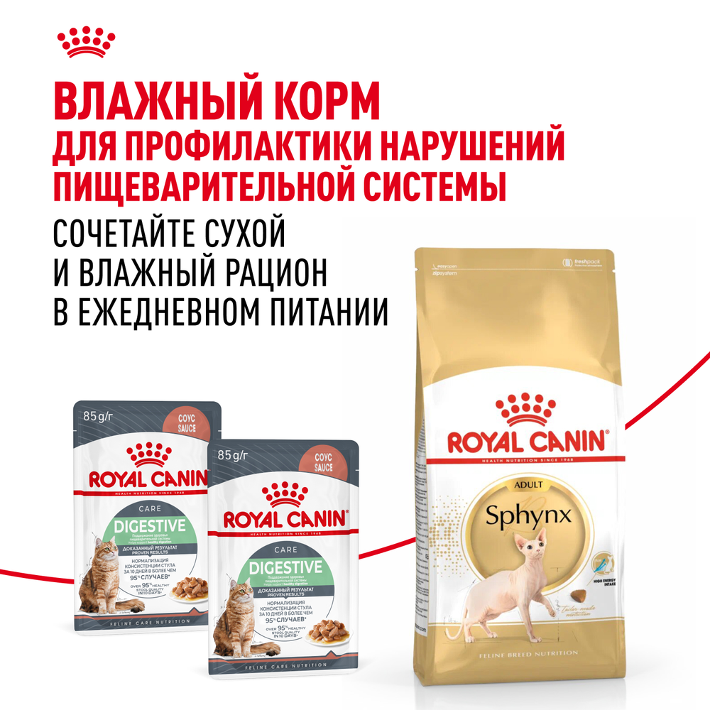 Royal Canin Sphynx Adult Сфинкс Эдалт Корм сухой сбалансированный для взрослых кошек породы Сфинкс от 12 месяцев 10кг