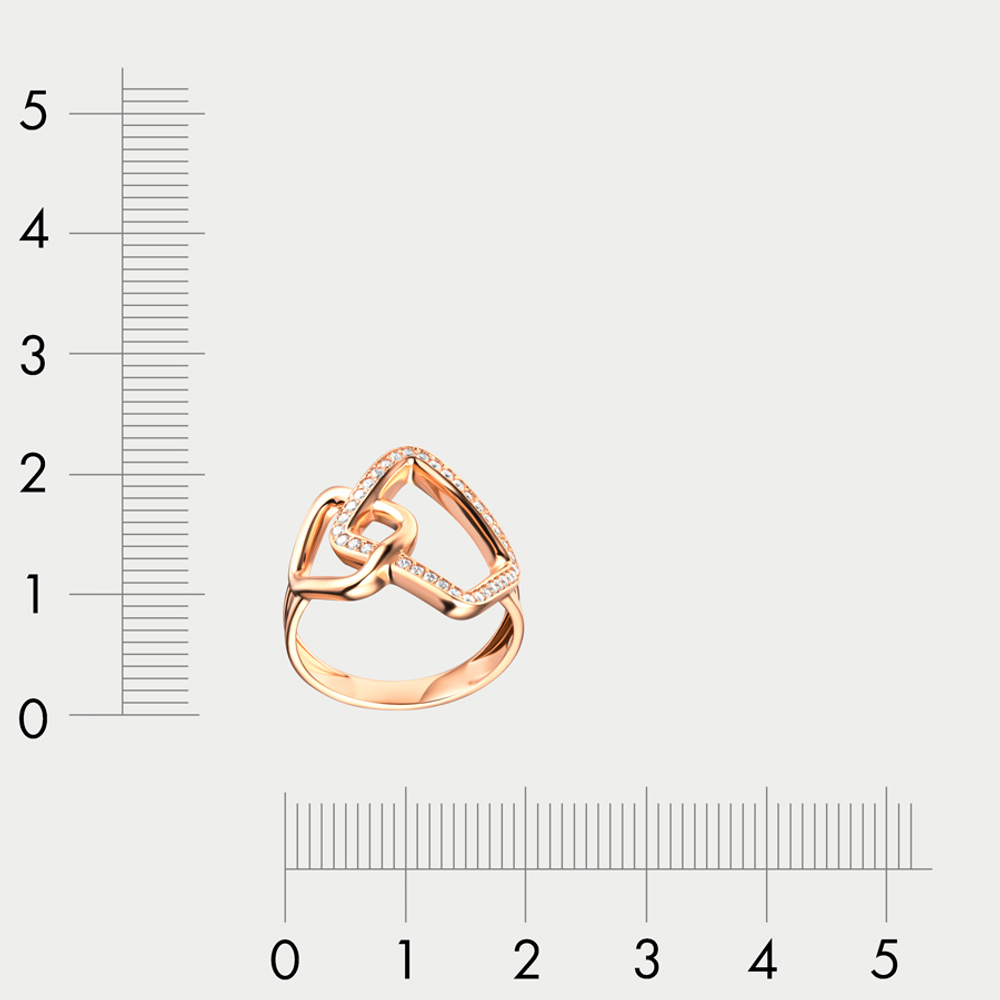 Кольцо женское из розового золота 585 пробы с фианитами (арт. К1273-5101)