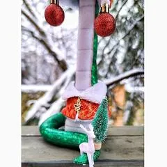 Игрушка ручной работы «Змейка новогодняя» / 26 - 27см