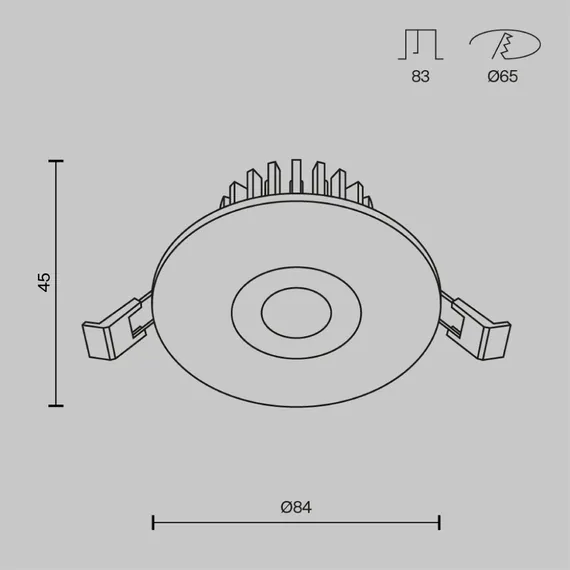 Встраиваемый светильник Дзен / Zen 7 Вт 3000 К 75° Technical dl038-2-l7b