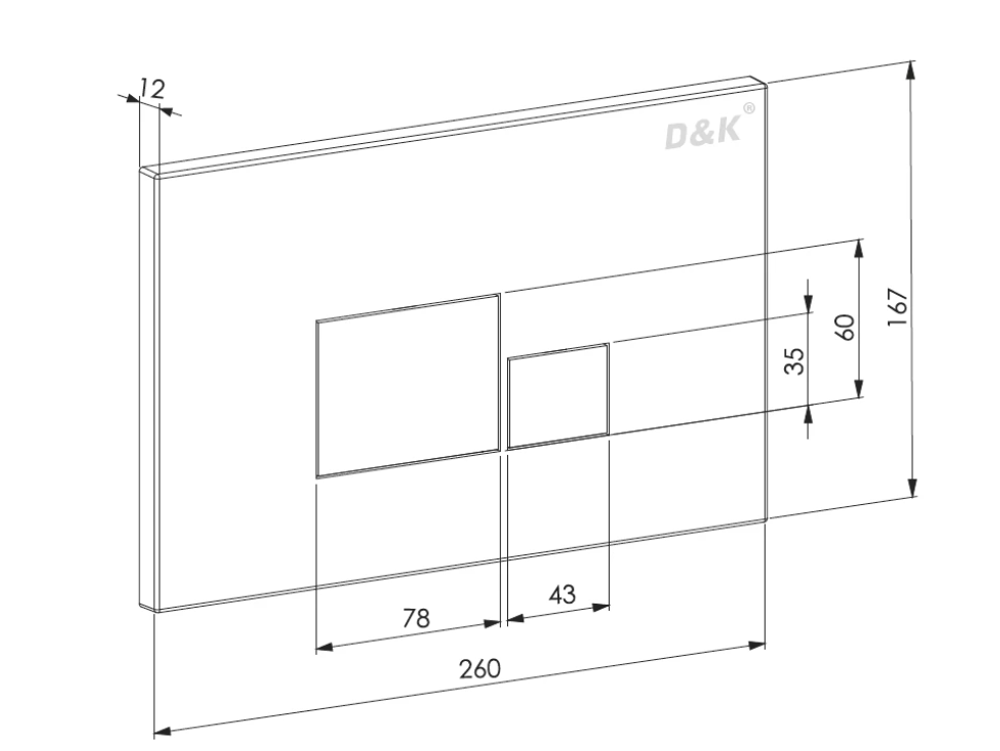 Клавиша для инсталляции D&K DB1519016 Quadro белая