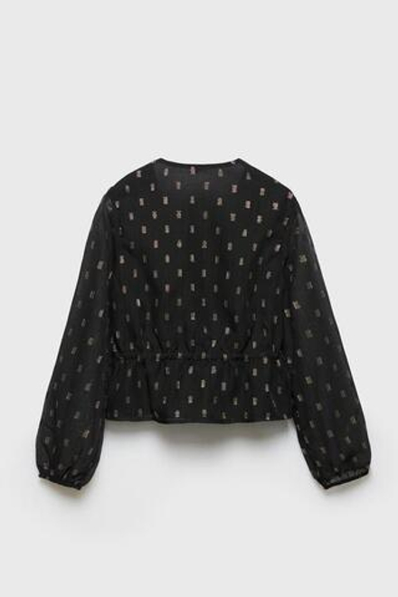 ZARA БЛУЗКА В ГОРОШЕК Z3D, ЧЕРНОЕ ЗОЛОТО