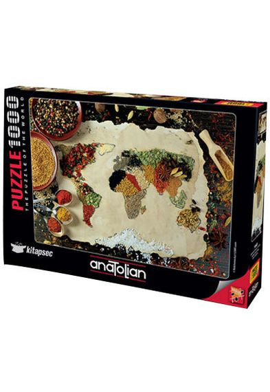 Puzzle Baharatlı Dünya Haritası. Herbal World Map 1000 pcs