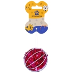 Игрушка - мячик для кошек «ИГРУЛИК», шуршалка, цвет розовый, d - 6см