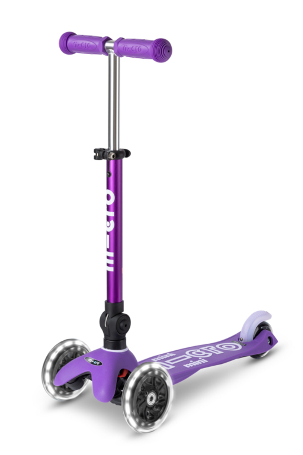 Самокат Mini Micro Deluxe складной LED сиреневый